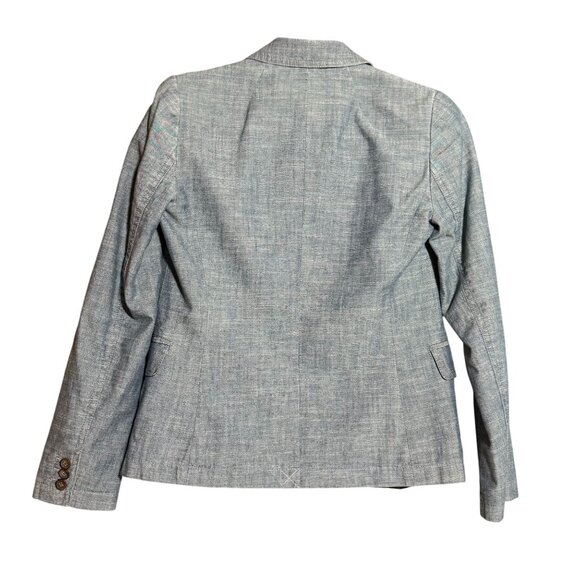 NWT J. Crew 100% Cotton Chambray Blazer Suit Jacket Coat Women's Size 00 Blue - Picture 10 of 10